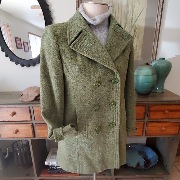 Esprit Jackets & Blazers - Esprit Vintage Green Tweed Wool Coat M